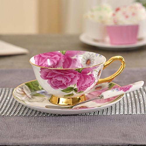 European style bone China coffee cup set ceramic coffee mug Elegant English-style afternoon tea-B