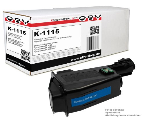 Kompatibler Toner ersetzt Kyocera TK-1115 für Kyocera Ecosys FS 1041 / FS 1220 MFP / FS 1320 MFP schwarz, 1600 Seiten