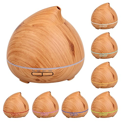 Dricar 300ML Ultraschall Aroma Diffuser Befeuchter Tragbare LED Luftbefeuchter Holzmaserung - 7