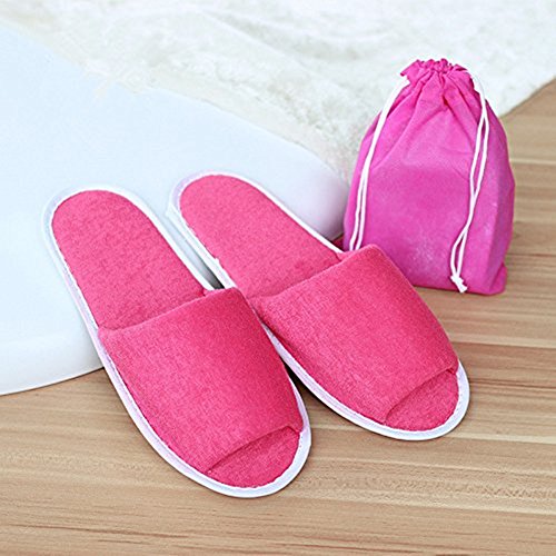2 Pairs Outdoor Travel Foldable Portable Non-disposable Slippers Womens Mens Cloth Slippers