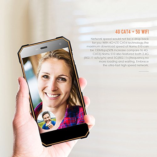 NOMU S10 4G Smartphone Cellulare Impermeabile IP68 Display 5.0 Pollici Android 6.0 Quad-Core MTK6737 1.5GHz 2GB+16GB Camera 8MP Dual SIM 5000mAh Antiurto Antipolvere Impermeabile
