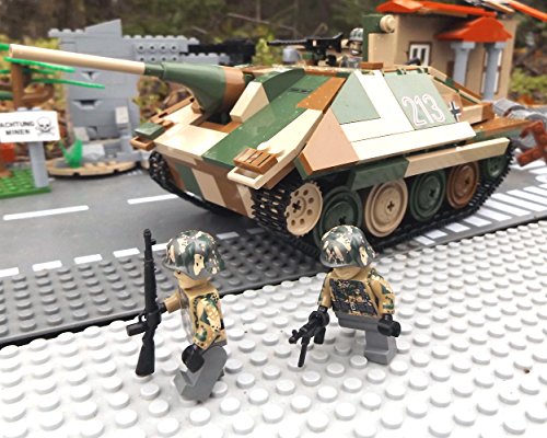 ✠ Modbrix 3001 - Bausteine Panzer Jagdpanzer 38 Hetzer inkl. custom Wehrmacht Soldaten aus original Lego© Teilen ✠ thumbnail