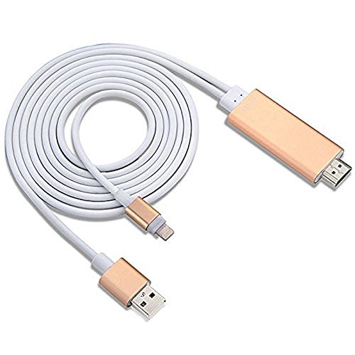 1080P 8 Pin zu HDMI Konverter Adapter MHL zu HDMI Kabel HDTV Adapter USB-Kabel für iPhone 5 6 6S 7 Plus (Gold)