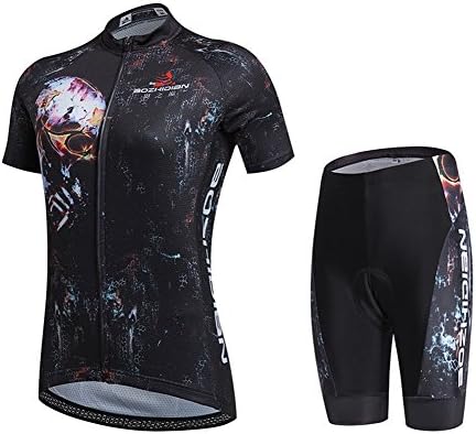 Cycling jersey male Female Hygroscopicity Perspiration Quick Dry Short sleeve Shorts suit Motorcycle clothing Cycling clothes Outdoor Clothes Team Cycling Clothing, black, L