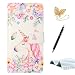 Produktbild Galaxy S6 Handyhülle,Galaxy S6 Hülle,TOUCASA Brieftasche flip PU leder ledercase magnet leder klappbar Hülle etui tasche 360 grad Karte Halterung Kartenfächer extra Dünn Klapphülle Leinwand Buntes Ölgemälde für Samsung Galaxy S6-Rosa Einhorn+ Gratis Touch Stylus Pen & Staubstecker