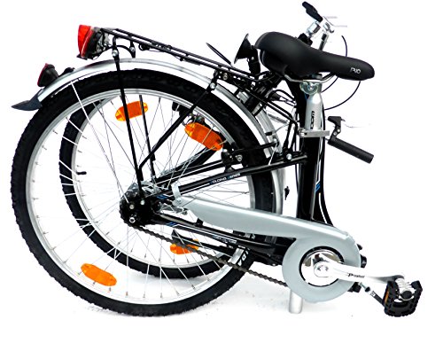 LANDER Faltrad 24″ Zoll (=61cm) 3 Gang Aluminiumrahmen StVZO-Ausstattung schwarz - 6
