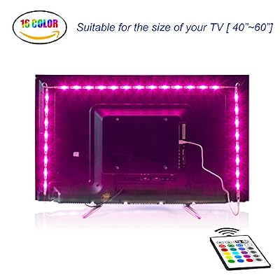 Dear Mistery Rétro-éclairage LED TV, éclairage USB Bias 2M avec 16 couleurs et 4 modes dynamiques pour téléviseur HD 40 à 60 pouces, moniteur PC, bande lumineuse led.