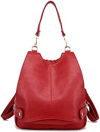 YUHEQI Womens Soft Leather Handbags Multicolor Shoulder Bag Travel Totes,Red-onesize
