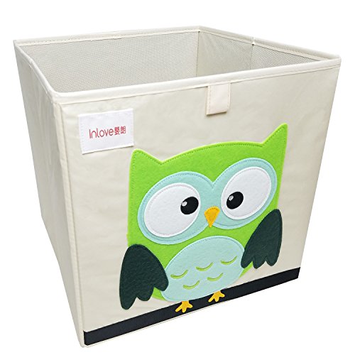 Boîte de rangement jouets de animé cube Toile Organisateur pliable pour enfants par ELLEMOI (Hibou)