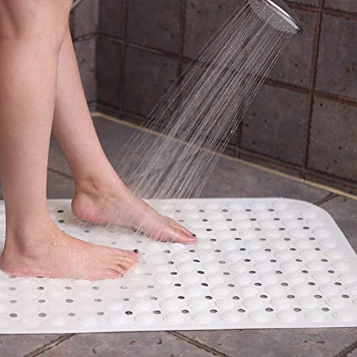 Anti Rutsch Matte für die Badewanne mit Saugnäpfen, Rutschfeste Badewanneneinlage in schöner Optik (M 35cm*71cm, Weiß) - 6