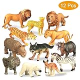 ❤Realista - Cada tamaño de animal varía de 9 a 15 cm dependiendo del animal. Pintado a mano para obtener los detalles más realistas de los animales, convirtiéndolos en una experiencia más agradable para sus hijos y coleccionistas. Las texturas moldeadas de forma única y los detalles ricamente pintados les dan vida y ayudan a inspirar la creatividad de los niños.