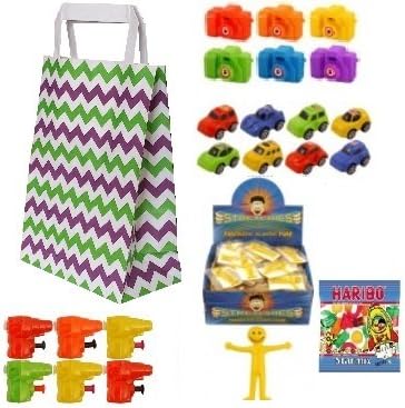 HaSaH Pre filled Paper Party Goody Loot Bag with Cool Boys Toys!