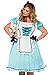 Produktbild Leg Avenue 85597X 7X 2 teilig Set Tea Time Alice, Damen Karneval Kostüm Fasching, 3X-4X, blau/weiß