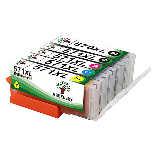 GREENSKY Kompatible Ersatz für Canon PGI-570XL CLI-571XL Tintenpatronen 5er Pack (1PGBK 1BK 1C 1M 1Y) für Canon Pixma MG5750 MG6865 MG5751 MG5752 MG5753 MG6850 MG6851 MG6852 MG6853 TS5050 TS5051 TS5053 TS5055 TS6050 TS6051 TS6052 Drucker