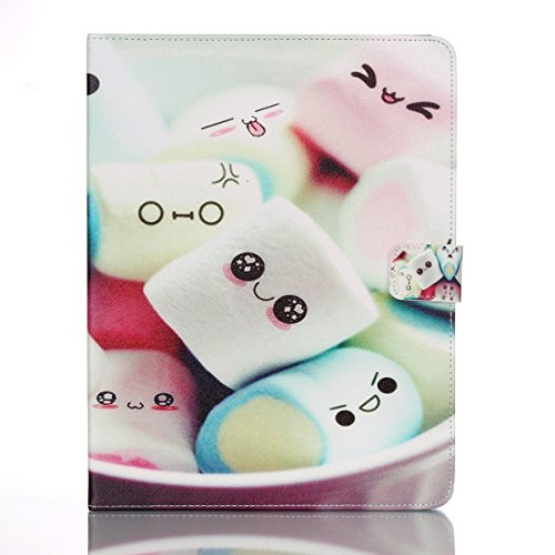 iPad Air 2 Lederhülle – Felfy Slim Full Body Cute Cartoon Sweet Candy Funny Eyes Muster PU Case Cover Etui Schutz Hülle Tasche für iPad Air 2 iPad 6 + 1x Koala Anti Stöpsel + 1x Silber Stylus - 3