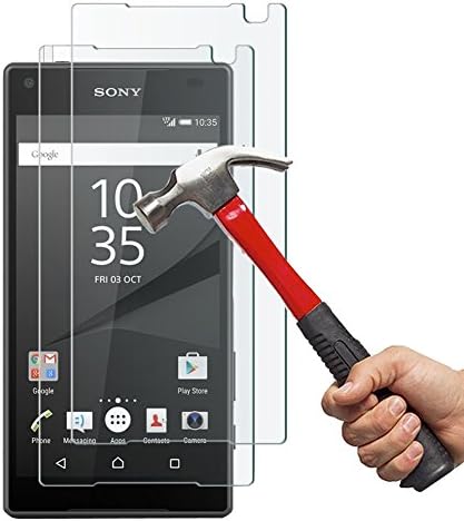 [2 Pack] Sony Xperia Z5 Compact Glass Screen Protector, Anderw 0.26mm 9H Tempered Glass Screen Protector for Xperia Z5 Compact (Not for Z5), Anti-scratch Oleophobic, Anti Shatter