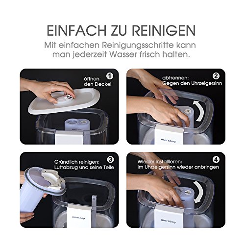 XXL Ultraschall Luftbefeuchter marsboy 6 Liter LED Raumbefeuchter Aromafach kalt/warm Nebel Zerstäuber einfache Bedienung und Reinigung Luft sehr leise Diffusor - 5