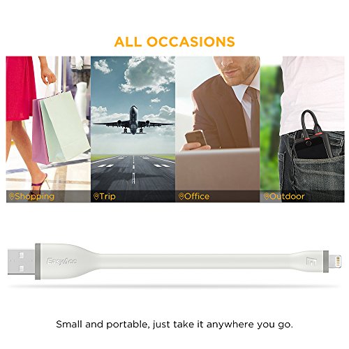 [Apple MFi Zertifiziert] EasyAcc Lightning zu USB Kabel 15cm Lade und Datenkabel im Unibody Design für iPhone 6s, 6s Plus, 6, 6 Plus, 5s, 5c, 5, iPad Air, Air 2, iPad Mini, Mini 2, Mini 3, iPad 4 Gen, iPod Touch 5 Gen und iPod Nano 7 Gen Farbe Weiß - 4