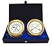 Produktbild MASTER-MARINER USA Patriot Collection, nautisches Lässt Windlass Geschenk Set, 14,9 cm Durchmesser Time & Tide Uhr und Komfort Meter Instrumente, Gold Ton Finish, Elfenbeinfarben Patriot Zifferblatt