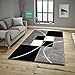 Produktbild Keymura Wohnzimmerteppich im Modernem Design PRADA Teppich mit Hoch-Tief Struktur Florhöhe 15 mm Farbe: Schwarz / Silber / Natur Größe: 200x290 cm