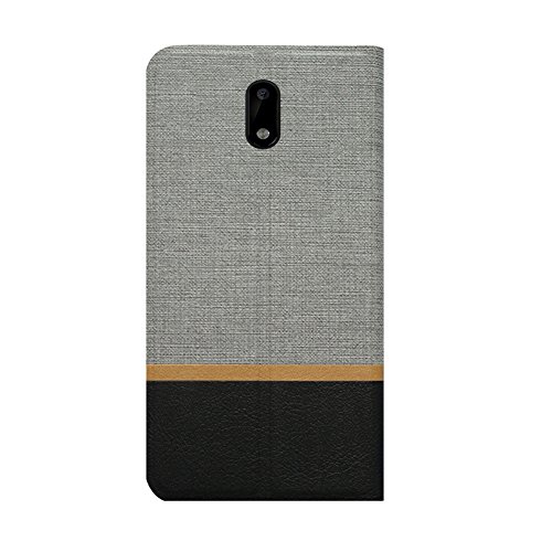 Funda Nokia 3  SunFay Cartera Carcasa Flip Folio Caja Piel PU Suave Super Delgado Estilo Libro Soporte Plegable para Nokia 3 - Gris