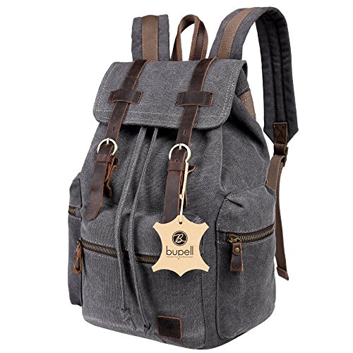 bupell Urban Daypacker L - Vintage Canvas Rucksack Backpack f  r Schule  Uni  Arbeit  Freizeit