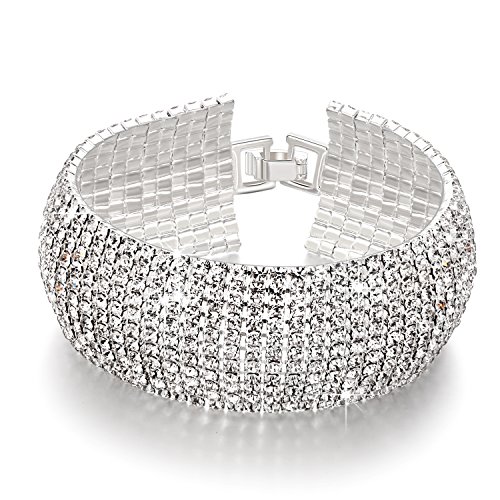 Yellow Chimes Crystal Spark Belt Bracelet for Women (White)(YCSWBR-BC01-WH)
