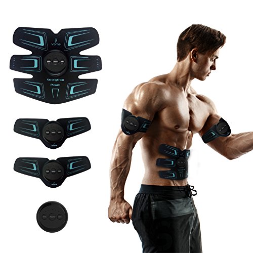 Preisvergleich Produktbild YOME Bauchmuskeltrainer Muskelstimulator Muskelstimulation EMS Trainingsgerät Muskeltraining Elektrostimulator Fitnessgerät zur Muskelaufbau und Fettverbrennung für Männer Frauen Geschenke