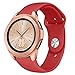 Produktbild Mumuj Mode Elegant Ersatz Soft Silikon Armband Armband, Robust Mode Armband Jewelry Weichheit Metallarmband mit Schmuck Ersatzband für Samsung Galaxy Watch 42mm (Rot)