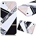 Price comparison product image iPhone SE Case, iPhone 5S Cover, iPhone 5 Case, GrandEver Hard PC Marble Case for Apple iPhone SE 5S 5 High Quality Plastic Back Cover Stitching Color Pattern Design Flexible Nice Back Case Rigid Protective Shell for Apple iPhone SE/5S/5 -- Black + White + Pink