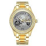 Diamantvergoldete Uhr Luminous Luxury Waterproof Einzigartige Gold-Armbanduhr 249.Midlife Cruisers MC Custom Uhren