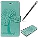 Produktbild WIWJ Sony Xperia XZ2 Hülle,Xperia XZ2 Leather Handyhülle, Wallet Case[Imprinted Baum und Eule Handyhülle] Schutzhüllen für Sony Xperia XZ2-Grün