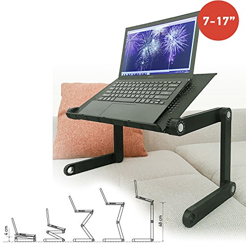 Wonder Worker Newton Ergonomisch Laptoptisch Ausklappbare Ebenen Leichte Aluminium Schwarz - 4