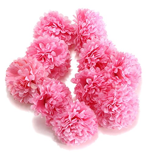 30x Künstlichen Blume Daisy Blumenköpfe Seide Kugelkopf Hochzeit Haus Dekor – dunkellila - 3