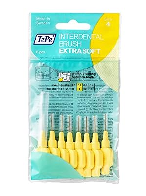 Tepe TePe Brossette interdentaire Light Yellow 0.7 mm Extra Soft W/hanger Pack de 8 - Lot de 2