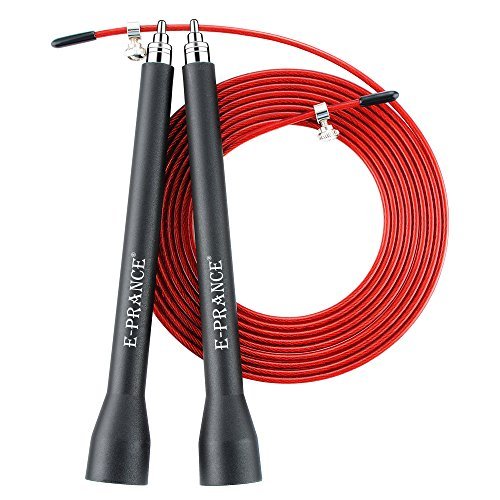 E-PRANCE Speed Rope Springseil für Sport & Fitness, High Speed Seil mit Kugellager Ideal für WOD’s, Double Unders, Crossfit, MMA, Boxen - 5