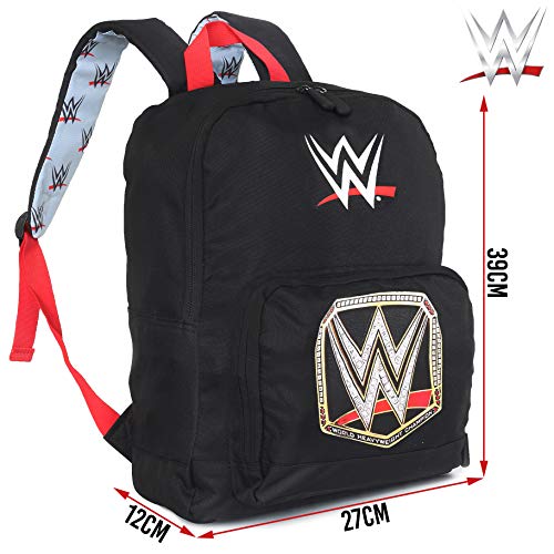 Sac--Dos-Garon-WWE-Catch-Wrestling-Sac-Scolaire-pour-Enfants-Sacs-Dcole-en-Toile-Sac-De-Voyage-Noir-Accessoires-100-Officiel-World-Wrestling-Entertainment