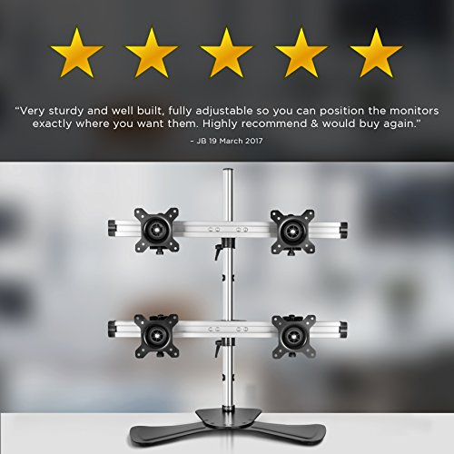 Duronic DM754 Monitor-Standfuß für vier LCD / LED Computer Bildschirme / Fernsehgeräte mit Neig, Schwenk und Rotierfunktion - 8