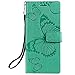 Produktbild Docrax Handyhülle Lederhülle für Galaxy Note 10, Flip Case Schutzhülle Hülle mit Standfunktion Kartenfach Magnet Brieftasche für Samsung Galaxy Note10 - DOKTU090369 Grün