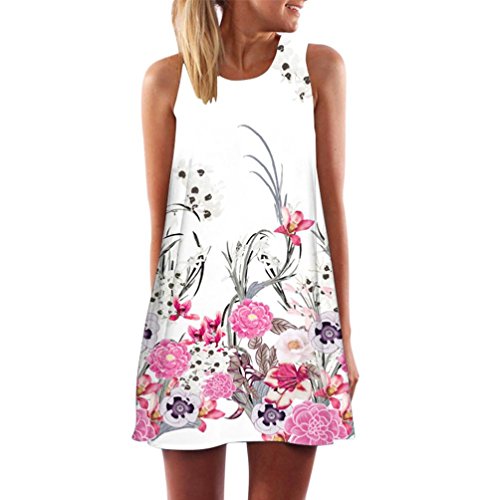 Amlaiworld Women Dresses ,Women Backless Short Summer BOHO Evening Party Beach Mini Dress Sundress (XXXL, Pink2)