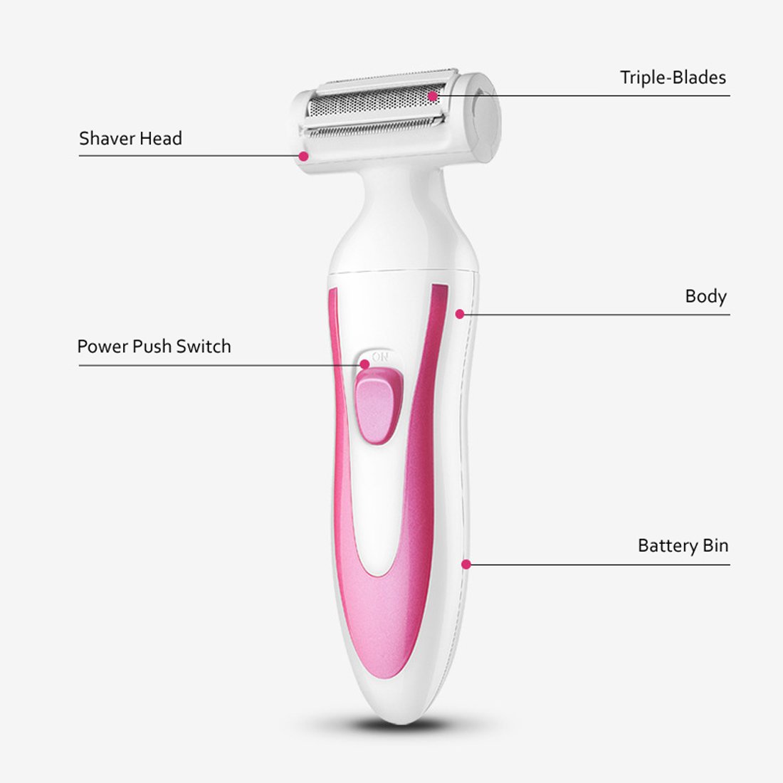 Battery Operated Lady Shaver, Justyou Smooth and Silky Electric Shavers