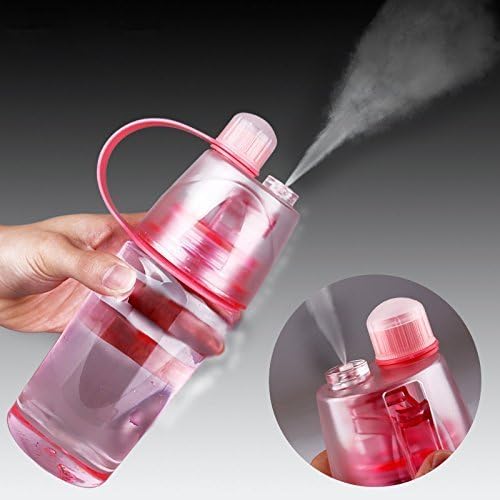 Moebeauty Sport Drinking and Misting Spray Water Bottle, Outdoor Sport Drinking, BPA FREE, 400 ml (Pink)
