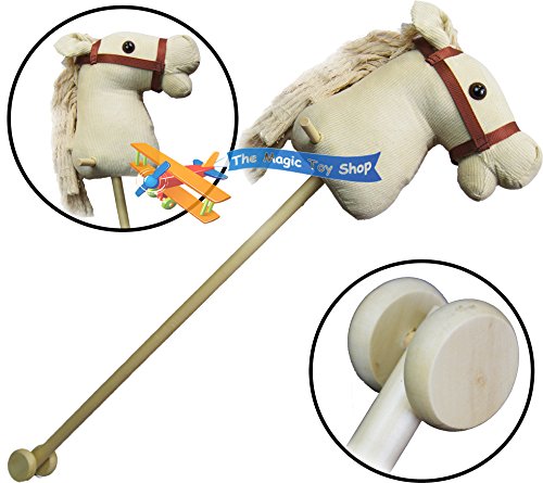 Hobby Horse With Sound (galloping noises and neighing) - 83cm Beige