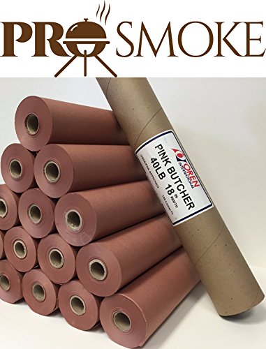 Pink/Peach Butcher Paper in Carry Tube, FDA Approved and The Original Paper for Texas Style BBQ (2 Pack of 18'' Rolls)