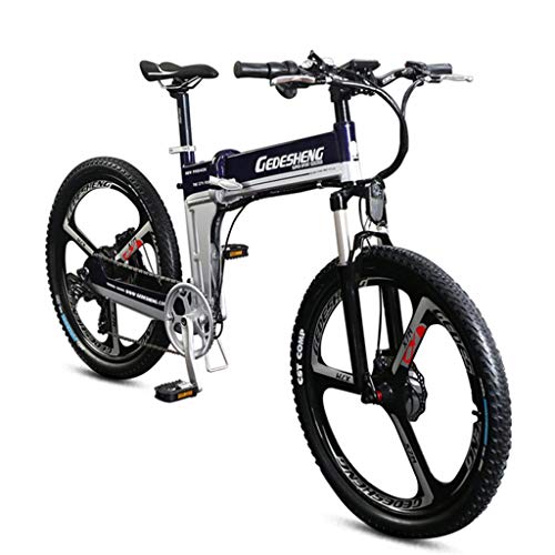 Preisvergleich Produktbild CAKG Elektrisches Klapprad, Mountainbike - 26"- 90 km Akkulaufzeit, Fahrrad für Erwachsene, Hybrid Bikes mit Scheibenbremsen Mountainbike-Stoßdämpfer,Blue-48V10ah