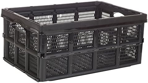 Collapsible 31 Litre Plastic Storage Crate Box Solution Home Warehouse Garage