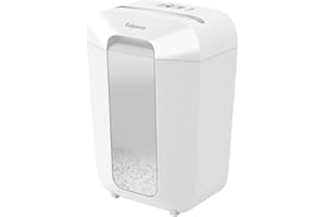 Fellowes Niszczarka do dokumentów, 11 arkuszy (P4), rozdrabniacz papieru z cięciem cząstek do domowego biura i biura, Powershred LX70, niszczarka z koszem 18 l i blokadą bezpieczeństwa, 4 x 40 mm