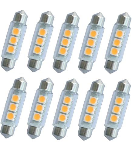 10-Pack 39mm 7020 SMD LED Festoon Bulbs – Super Bright White For Dome & License Lights