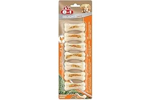 8in1 Ossi di pollo Strong XS, con gustosa pelle di manzo e delizioso petto di pollo, 7 pezzi