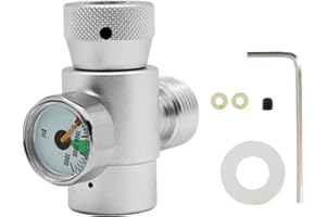 Jeffergarden CO2 Füllbehälter Adapter Zylinder Nachfülladapter Anschlusskit Adapter CO2 Zylinder Nachfuelladapter Set Tankflaschenanschluss Homebrew Kit(Silver Adapter with Meter)